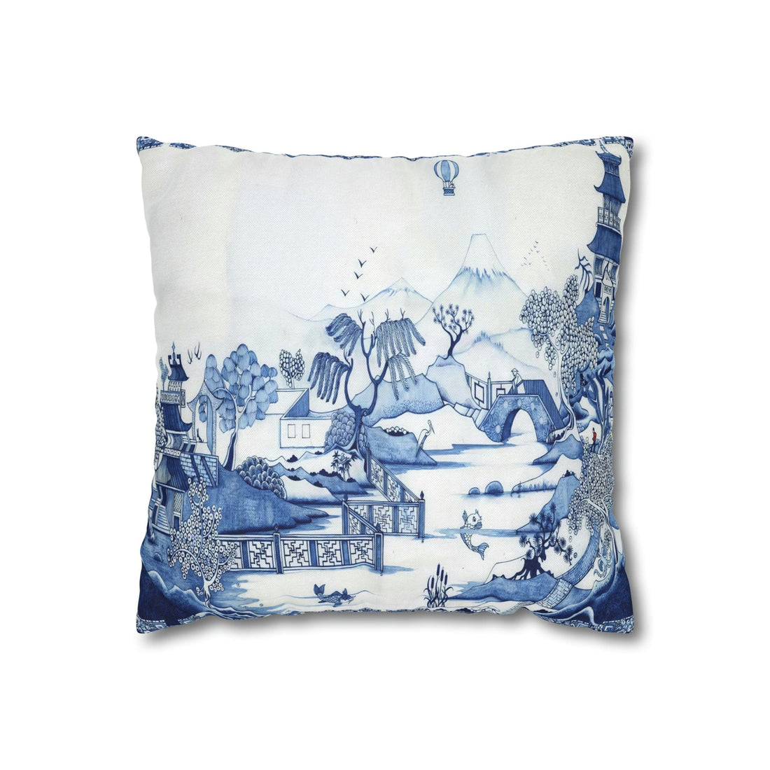 Kate McEnroe New York Chinoiserie Blue Willow Pillowcase Throw Pillow Covers 14&quot; × 14&quot; 16457700714547165521