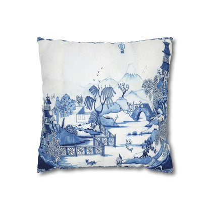 Kate McEnroe New York Chinoiserie Blue Willow Pillowcase Throw Pillow Covers 14" × 14" 16457700714547165521