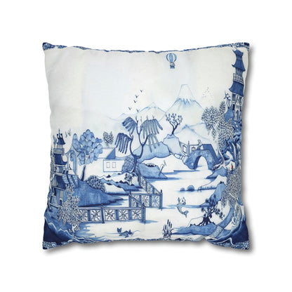 Kate McEnroe New York Chinoiserie Blue Willow Pillowcase Throw Pillow Covers 18" × 18" 23500032046759768283