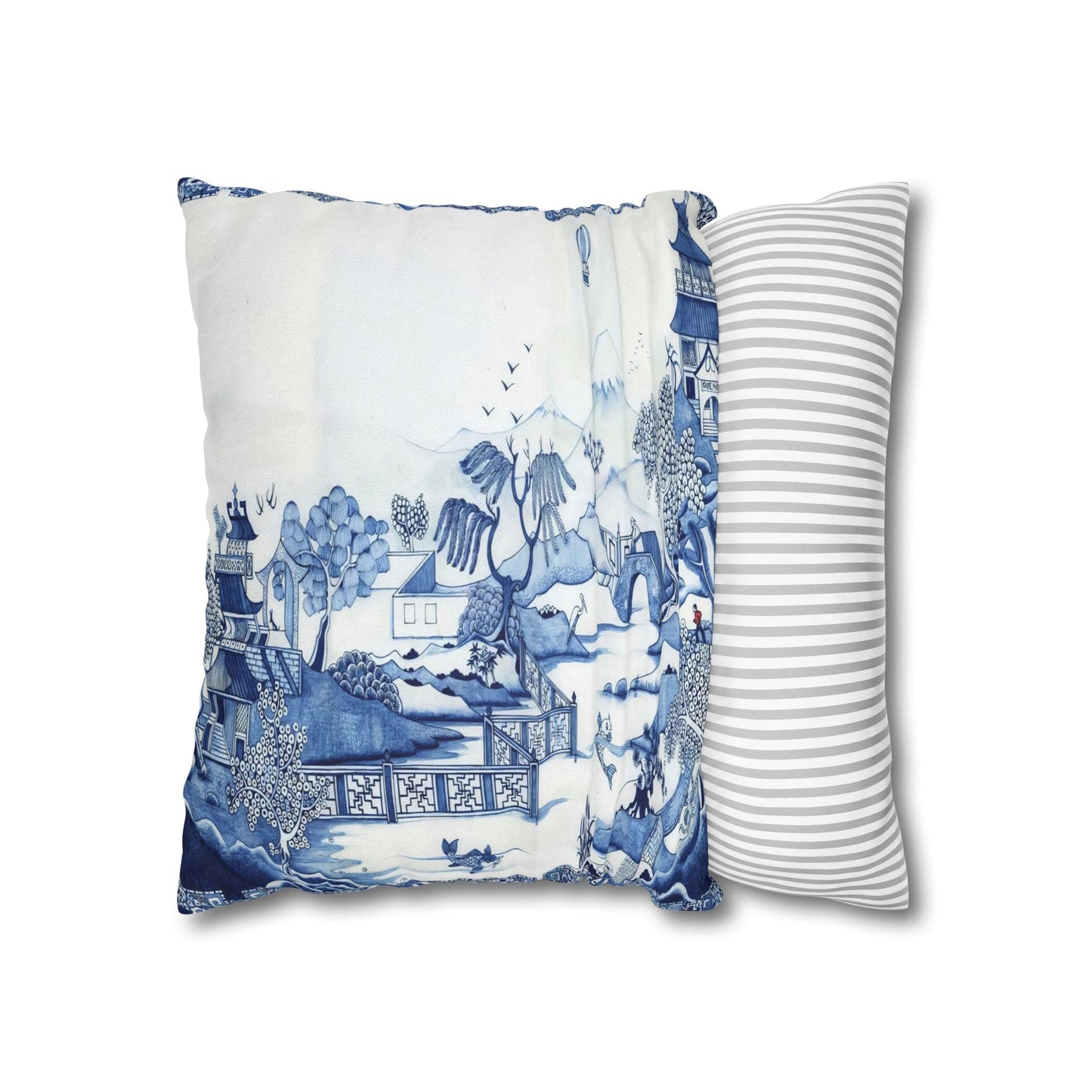 Kate McEnroe New York Chinoiserie Blue Willow Pillowcase Throw Pillow Covers