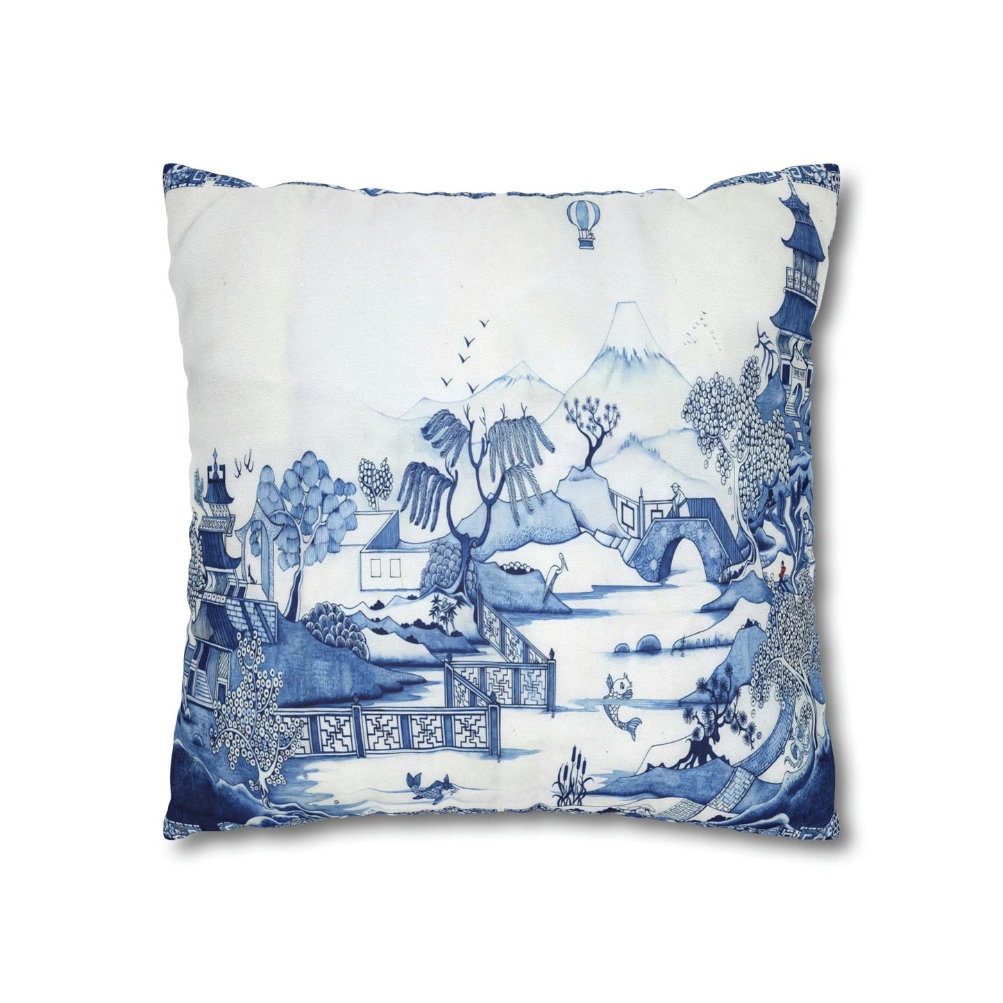 Kate McEnroe New York Chinoiserie Blue Willow Pillowcase Throw Pillow Covers