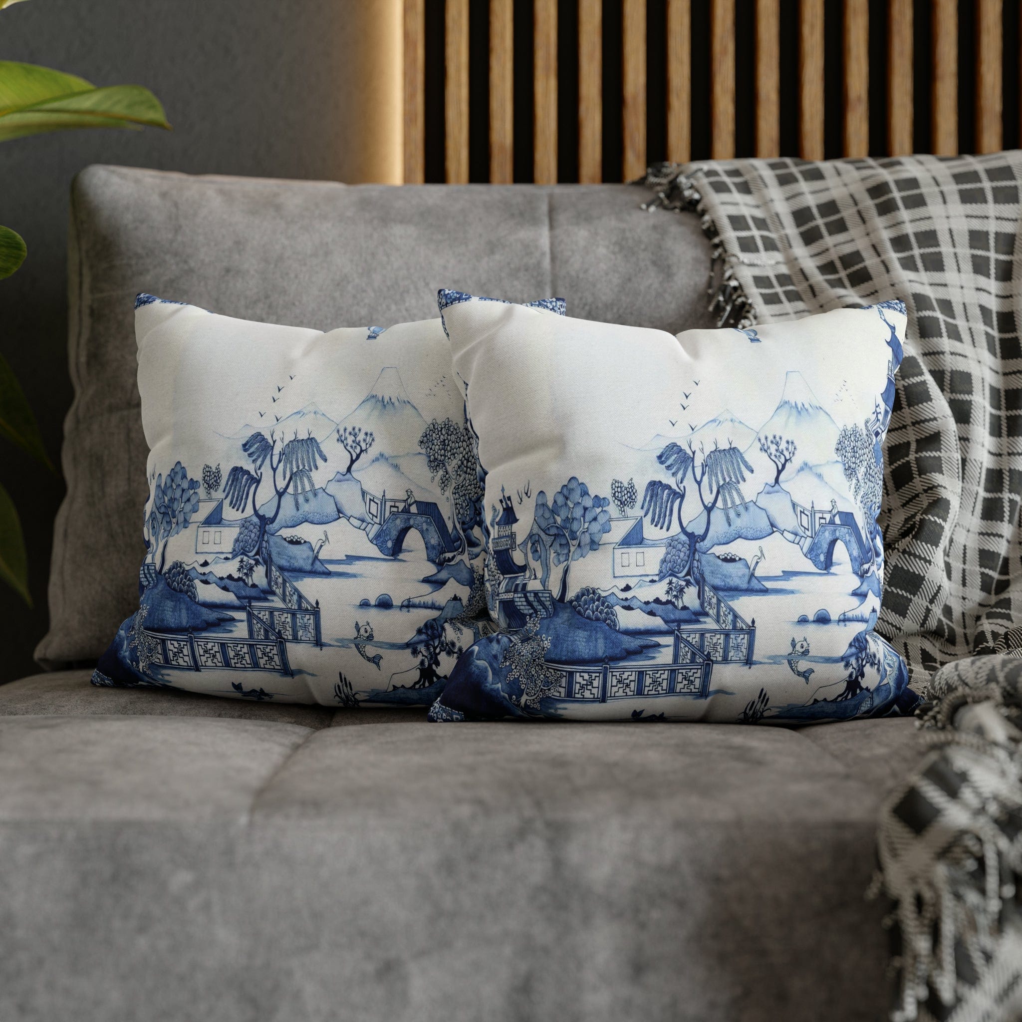 Kate McEnroe New York Chinoiserie Blue Willow PillowcaseThrow Pillow Covers23500032046759768283