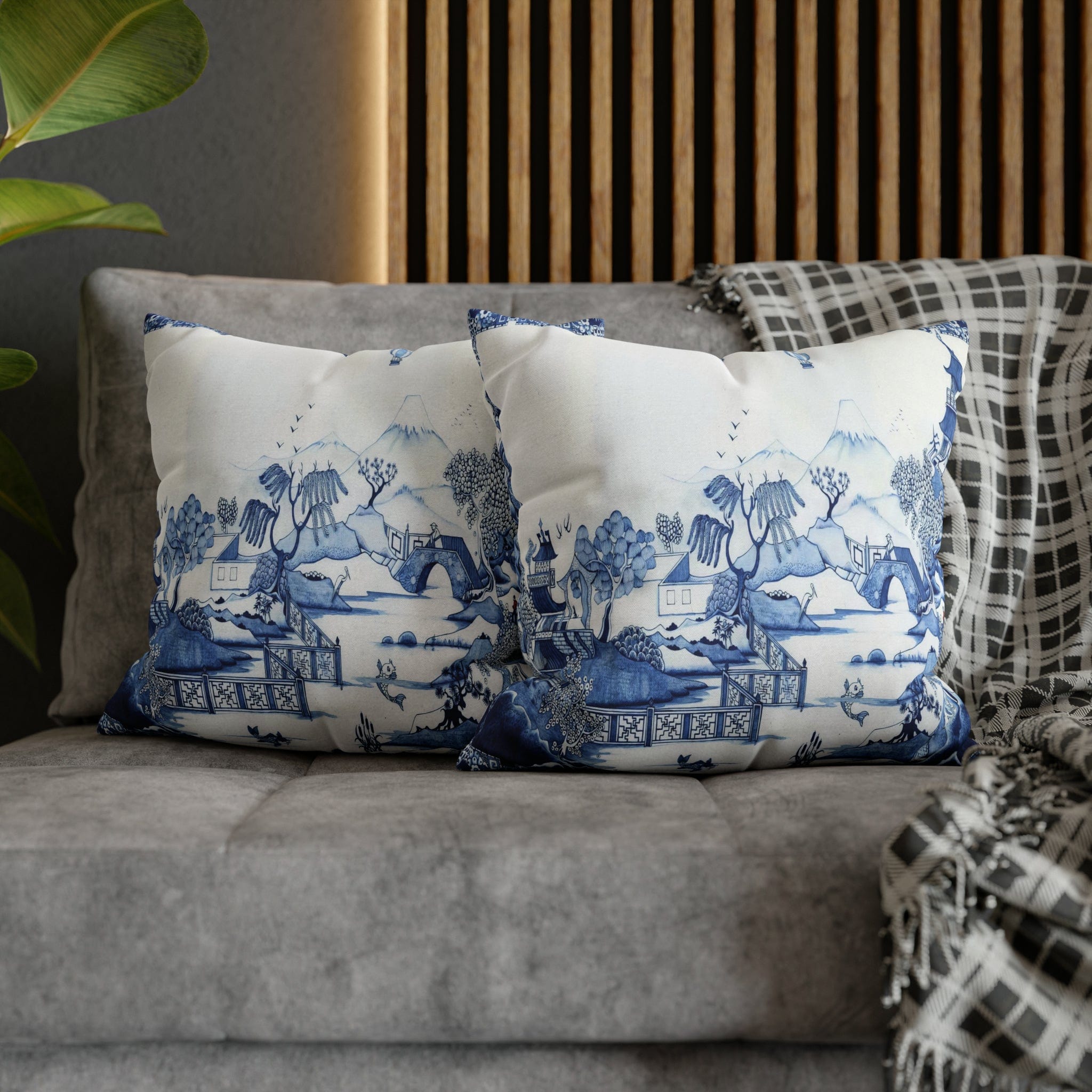 Kate McEnroe New York Chinoiserie Blue Willow PillowcaseThrow Pillow Covers23500032046759768283