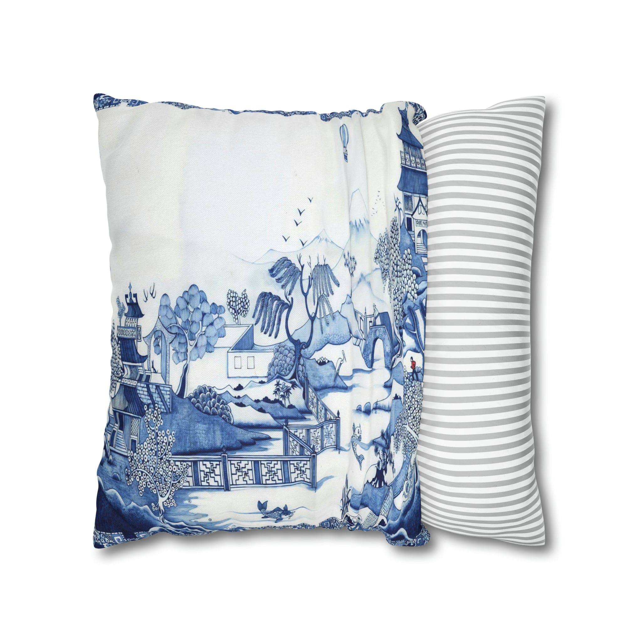 Kate McEnroe New York Chinoiserie Blue Willow PillowcaseThrow Pillow Covers23500032046759768283