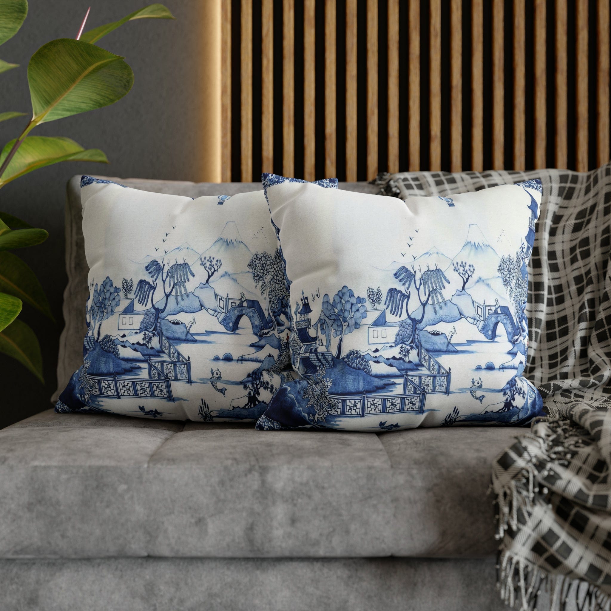 Kate McEnroe New York Chinoiserie Blue Willow PillowcaseThrow Pillow Covers23500032046759768283