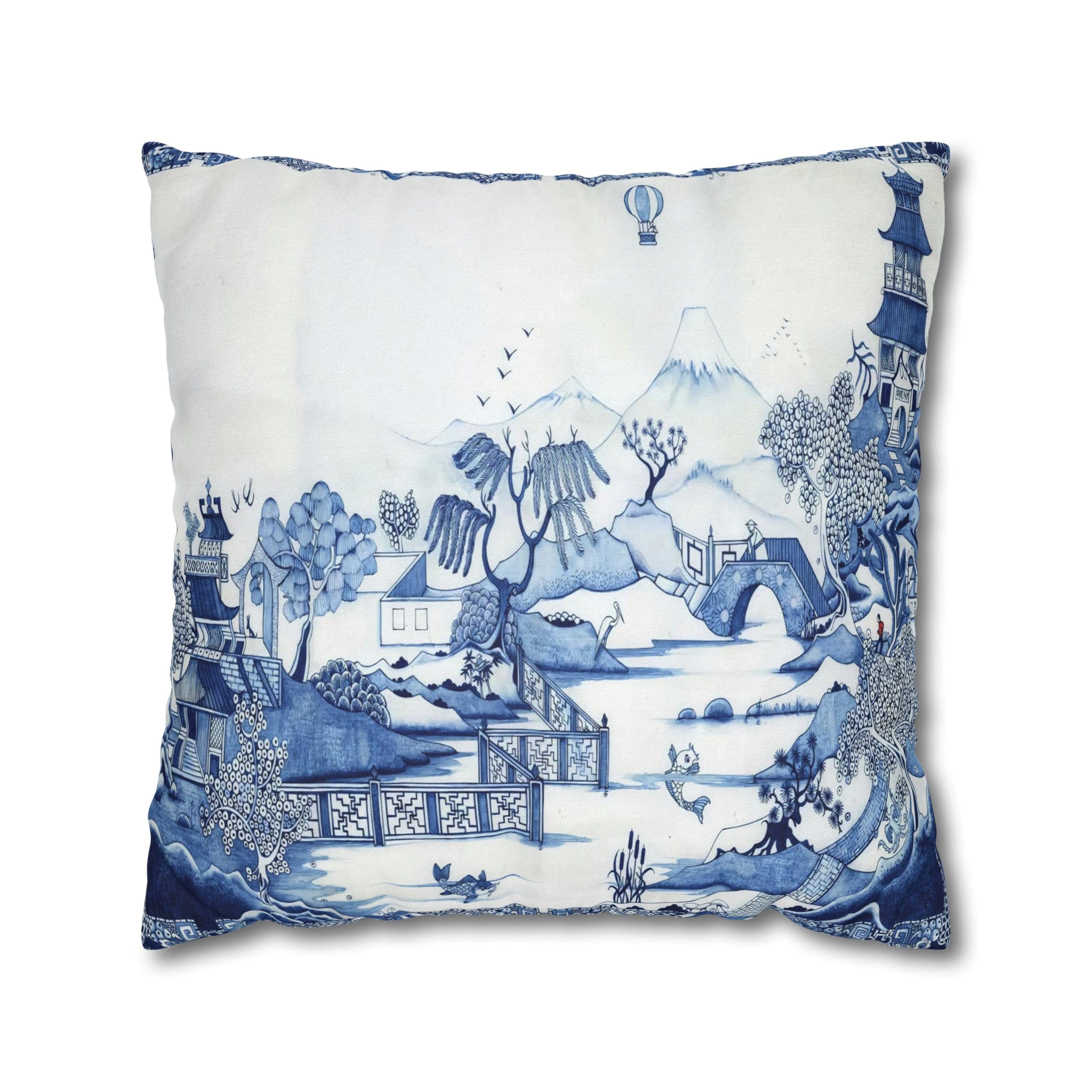 Kate McEnroe New York Chinoiserie Blue Willow PillowcaseThrow Pillow Covers25548787825575201377