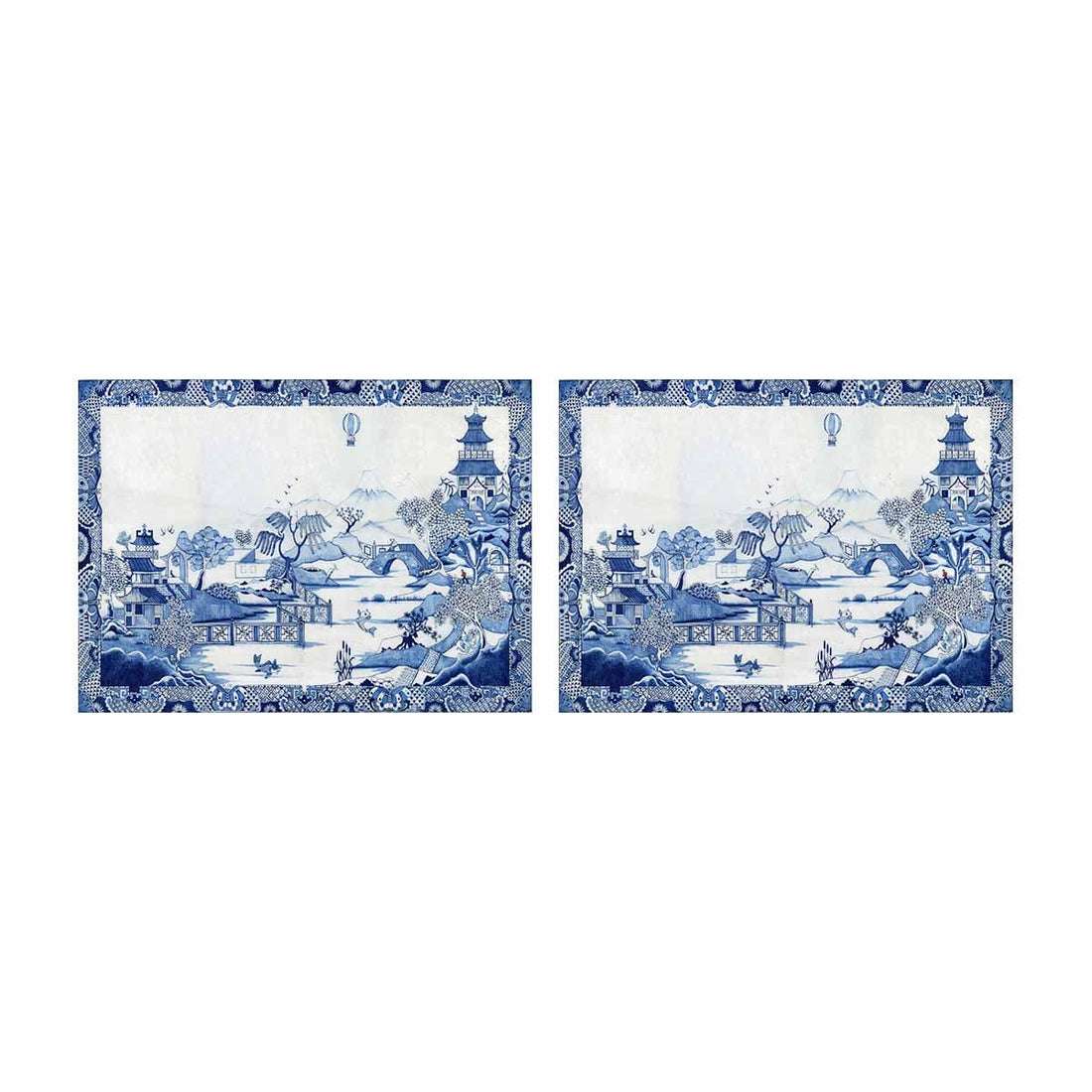Kate McEnroe New York Chinoiserie Blue Willow Placemats-Set of 2 285373989037 One Size DG1511788DXH2461D