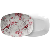 Kate McEnroe New York Chinoiserie Botanical Toile Floral Cranberry Red and White Serving Platter - 133682923Serving PlattersP23 - CHI - CBR - 4