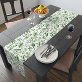 Kate McEnroe New York Chinoiserie Botanical Toile Floral Green, White Table RunnerTable Runners33760451675575617635