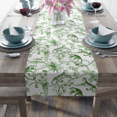 Kate McEnroe New York Chinoiserie Botanical Toile Floral Green, White Table RunnerTable Runners33760451675575617635