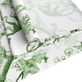 Kate McEnroe New York Chinoiserie Botanical Toile Floral Green, White Table RunnerTable Runners63967423620631274027