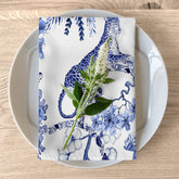 Kate McEnroe New York Chinoiserie Botanical Toile Napkins Set of 4, Floral Blue and White Chinoiserie Jungle Table Linen, Country Farmhouse DecorNapkins31591111042773290028