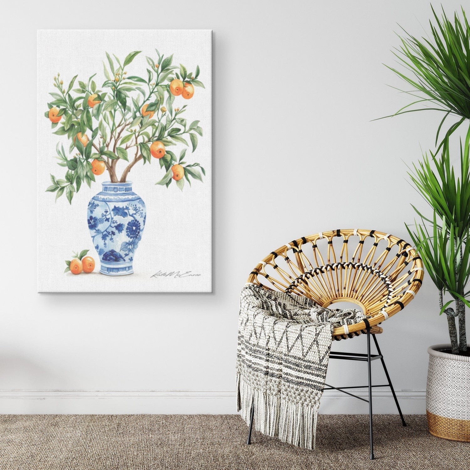 Kate McEnroe New York Chinoiserie Citrus Ginger Jar Canvas Wall ArtCanvas Wall Art139004