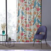 Kate McEnroe New York Chinoiserie Floral and Exotic Bird Botanical Garden Curtains in Pink, Green, Orange and Blue by Kate McEnroe New York - KM13809923Window CurtainsW3S - CHI - MON - SH1