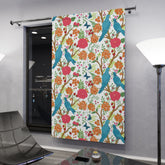 Kate McEnroe New York Chinoiserie Floral and Exotic Bird Botanical Garden Curtains in Pink, Green, Orange and Blue by Kate McEnroe New York - KM13809923Window CurtainsW3S - CHI - MON - SH1