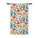 Kate McEnroe New York Chinoiserie Floral and Exotic Bird Botanical Garden Curtains in Pink, Green, Orange and Blue by Kate McEnroe New York - KM13809923Window CurtainsW3S - CHI - MON - SH1