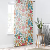 Kate McEnroe New York Chinoiserie Floral and Exotic Bird Botanical Garden Curtains in Pink, Green, Orange and Blue by Kate McEnroe New York - KM13809923Window CurtainsW3S - CHI - MON - SH1