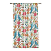 Kate McEnroe New York Chinoiserie Floral and Exotic Bird Botanical Garden Curtains in Pink, Green, Orange and Blue by Kate McEnroe New York - KM13809923Window CurtainsW3S - CHI - MON - SH1