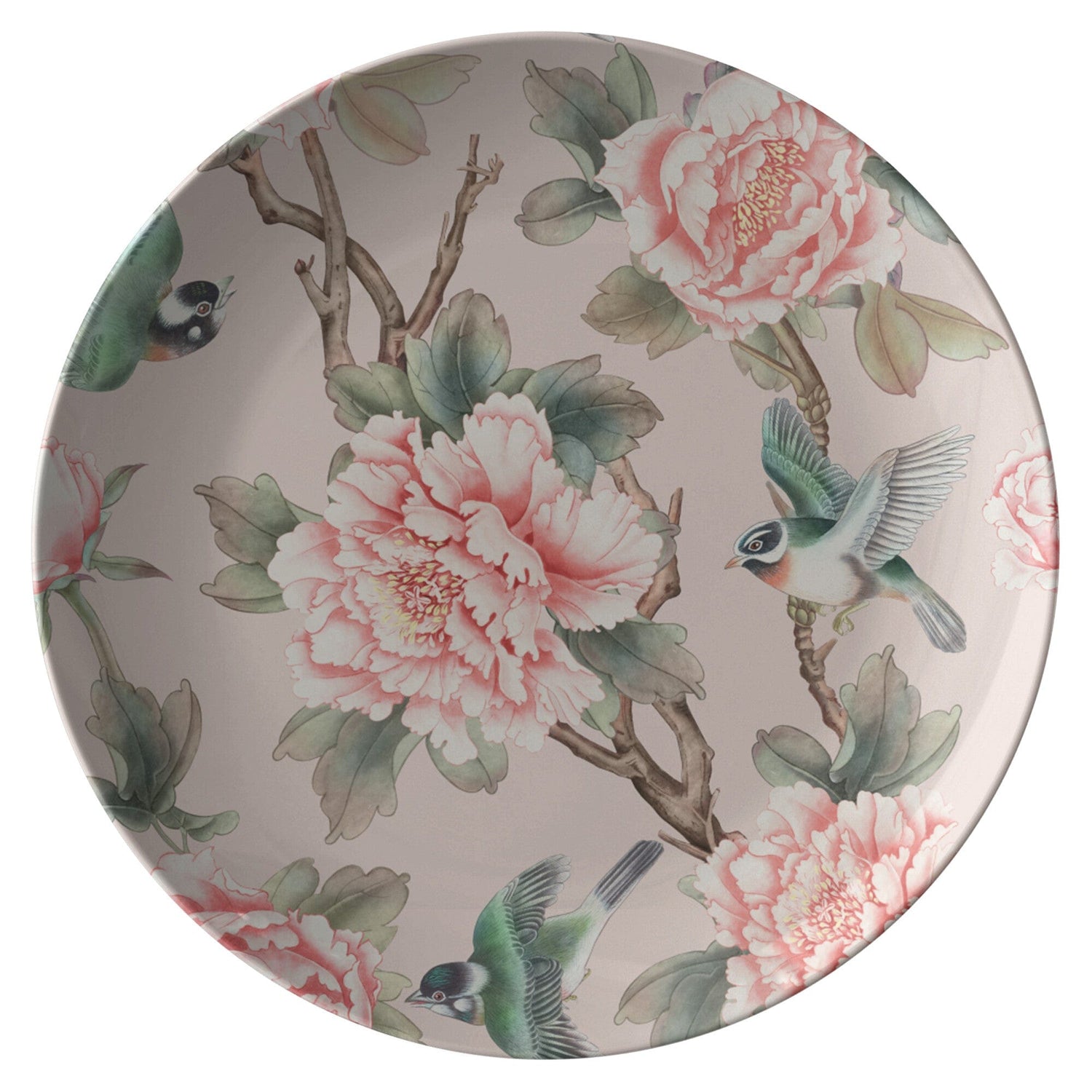 Kate McEnroe New York Chinoiserie Floral Bird Dinner PlatePlatesP20 - SWA - PEO - 37S