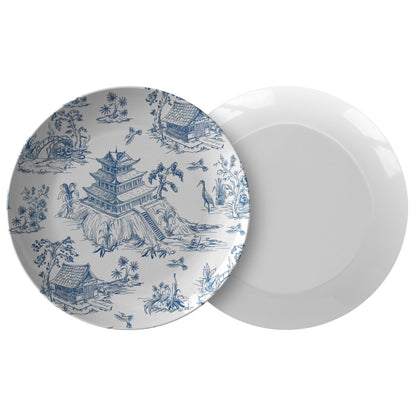 Kate McEnroe New York Chinoiserie Floral Landscape and Temples Dinner PlatesPlates9820SINGLE