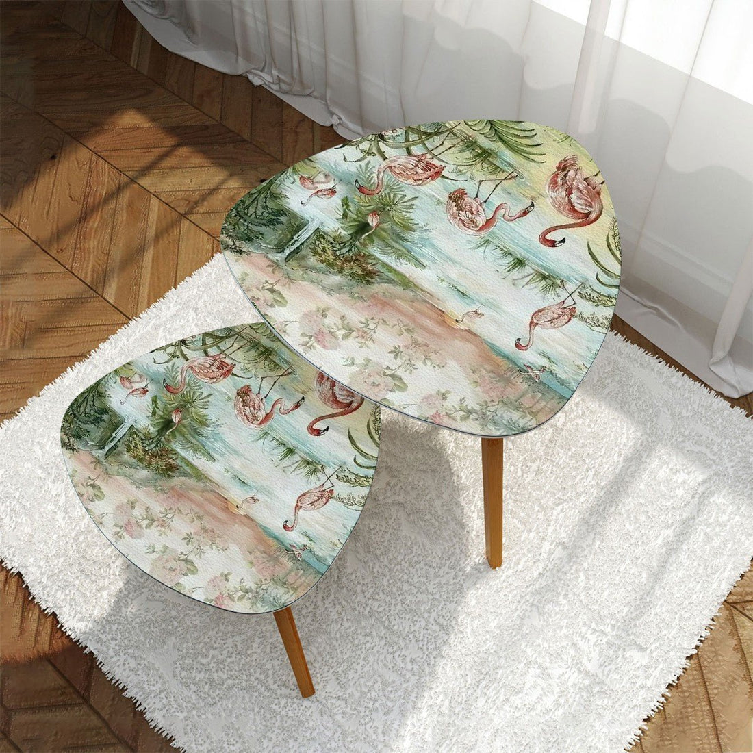 Kate McEnroe New York Chinoiserie Garden Pagoda Nesting Tables, Oriental Floral Decor, Vintage Style Botanical End TableAccent Tables1lDdkdiZZ3