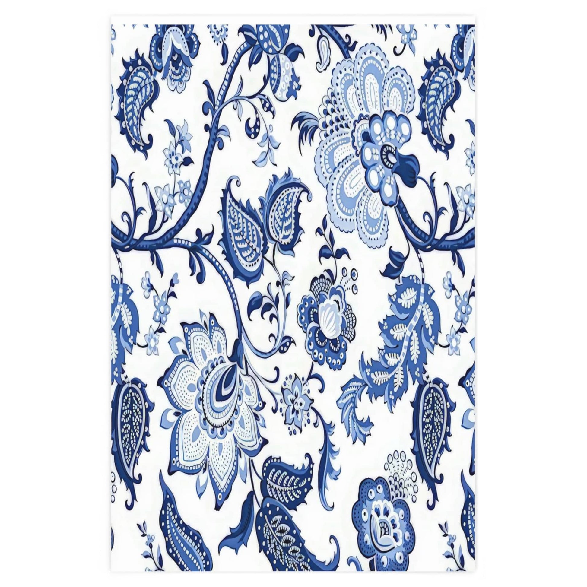 Chinoiserie Jacobean Floral Wrapping Paper, Country Farmhouse