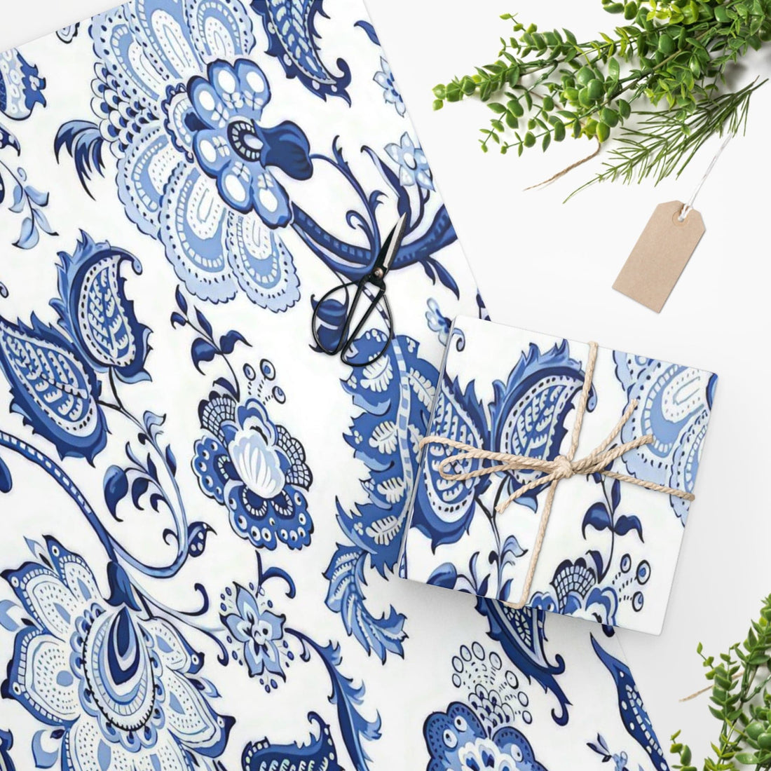 Kate McEnroe New York Chinoiserie Jacobean Floral Wrapping Paper, Country Farmhouse Grandmillenial Gift WrapWrapping Paper12001451061962380588