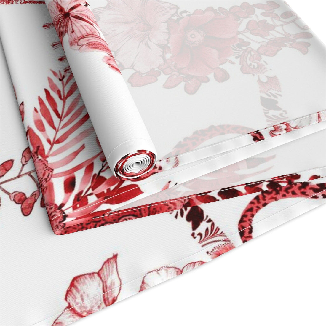 Kate McEnroe New York Chinoiserie Jungle Botanical Toile Table Runner, Red, White Chinoiserie Floral Table Linens , Country Farmhouse Table Decor - 131782623Table Runners24339001434271510791