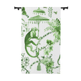 Kate McEnroe New York Chinoiserie Jungle Botanical Toile Window Curtains, Green, White Chinoiserie Floral Curtain Panels, Country Farmhouse Decor - 122481123Window CurtainsW3D - MON - OYG - SH3