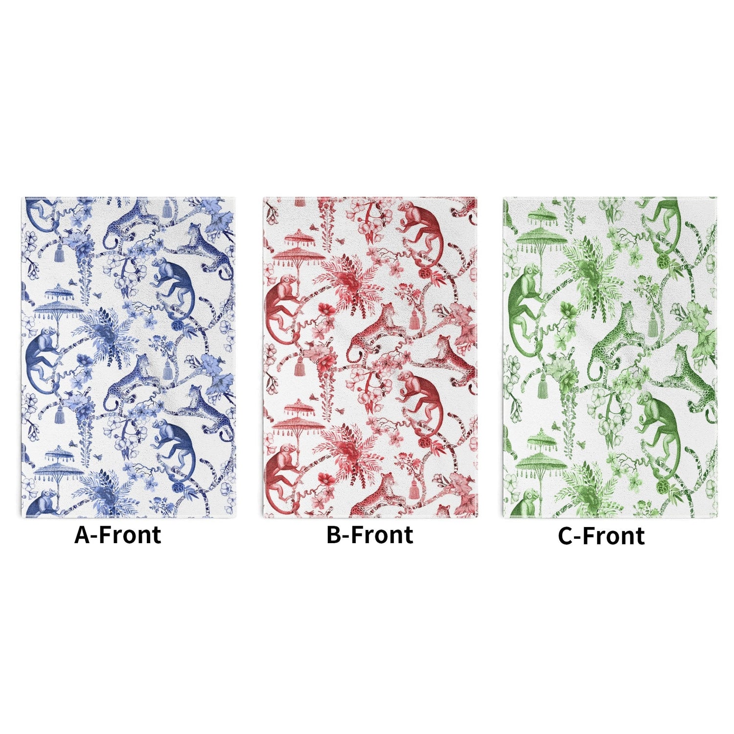 Kate McEnroe New York Chinoiserie Jungle Hand Towel, Exotic Monkey Floral Kitchen Bath TowelHand TowelsNRQMZ0RY - 1