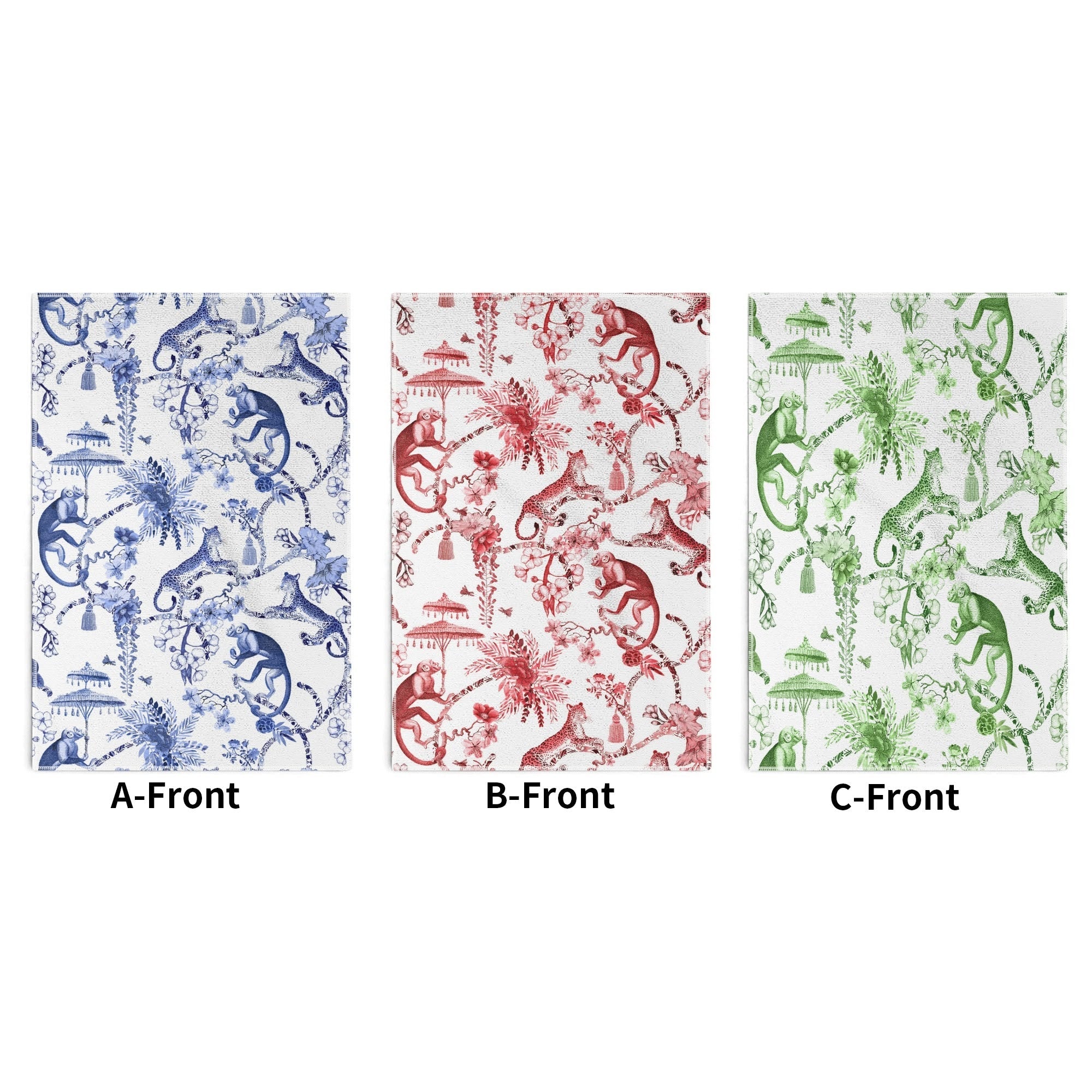 Kate McEnroe New York Chinoiserie Jungle Hand Towel, Exotic Monkey Floral Kitchen Bath TowelHand TowelsNRQMZ0RY - 1