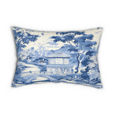 Kate McEnroe New York Chinoiserie Pagoda Floral Lumbar Pillow, Country Farmhouse Grandmillenial Living Room, Bedroom Accent Pillow - 12058823Lumbar Pillows21141585544401696250