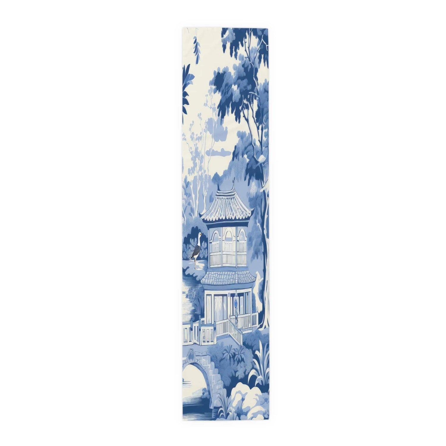 Kate McEnroe New York Chinoiserie Pagoda Floral Table Runner, Country Chic Farmhouse Table Linens, Wedding Table Decor, Grandmillenial Kitchen Decor - 11218823Table Runners11028128751735262675