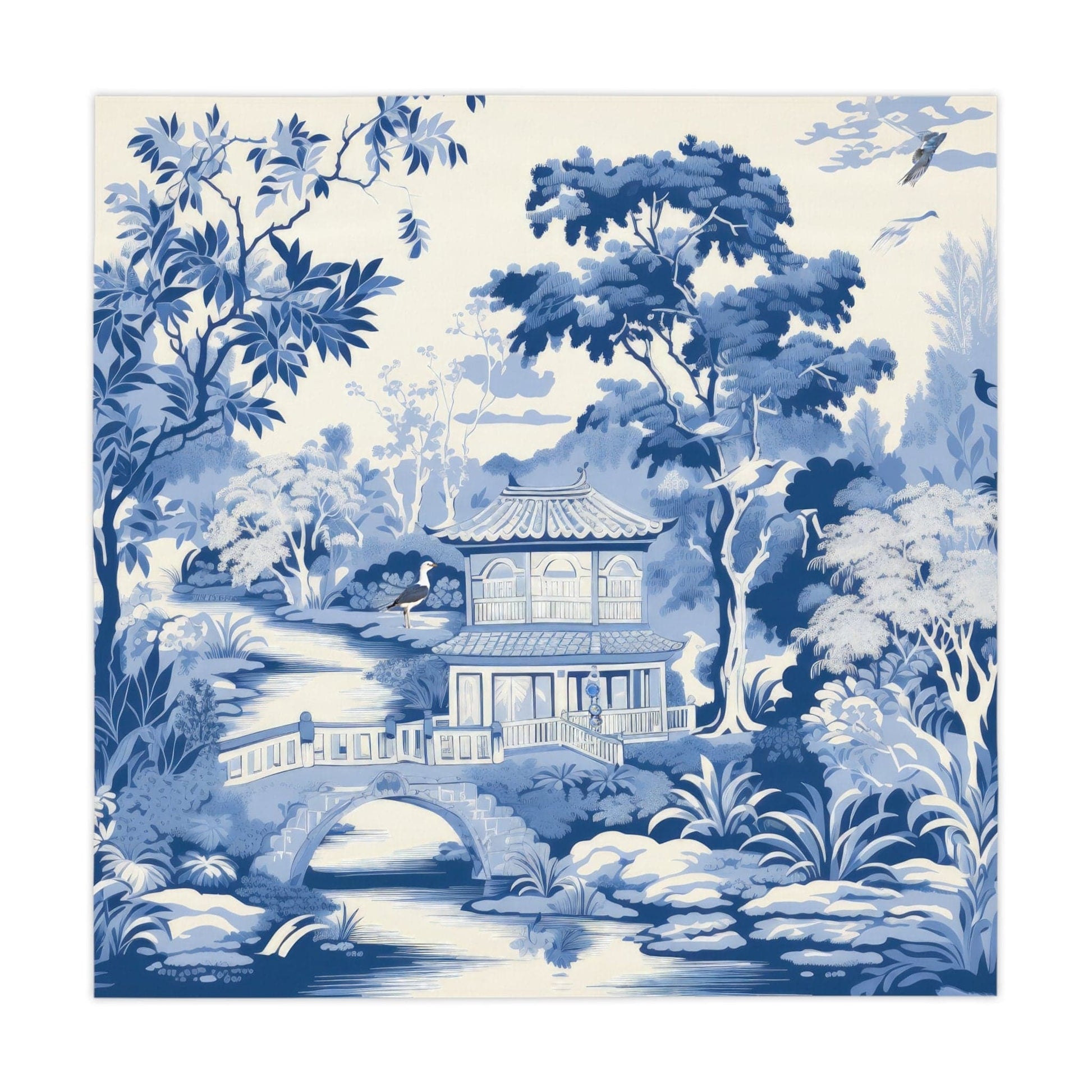Kate McEnroe New York Chinoiserie Pagoda Floral Tablecloth, Country Chic, Farmhouse Table Linens, Wedding Table Decor, Grandmillenial Kitchen Decor - 12018823 15187032413363020634