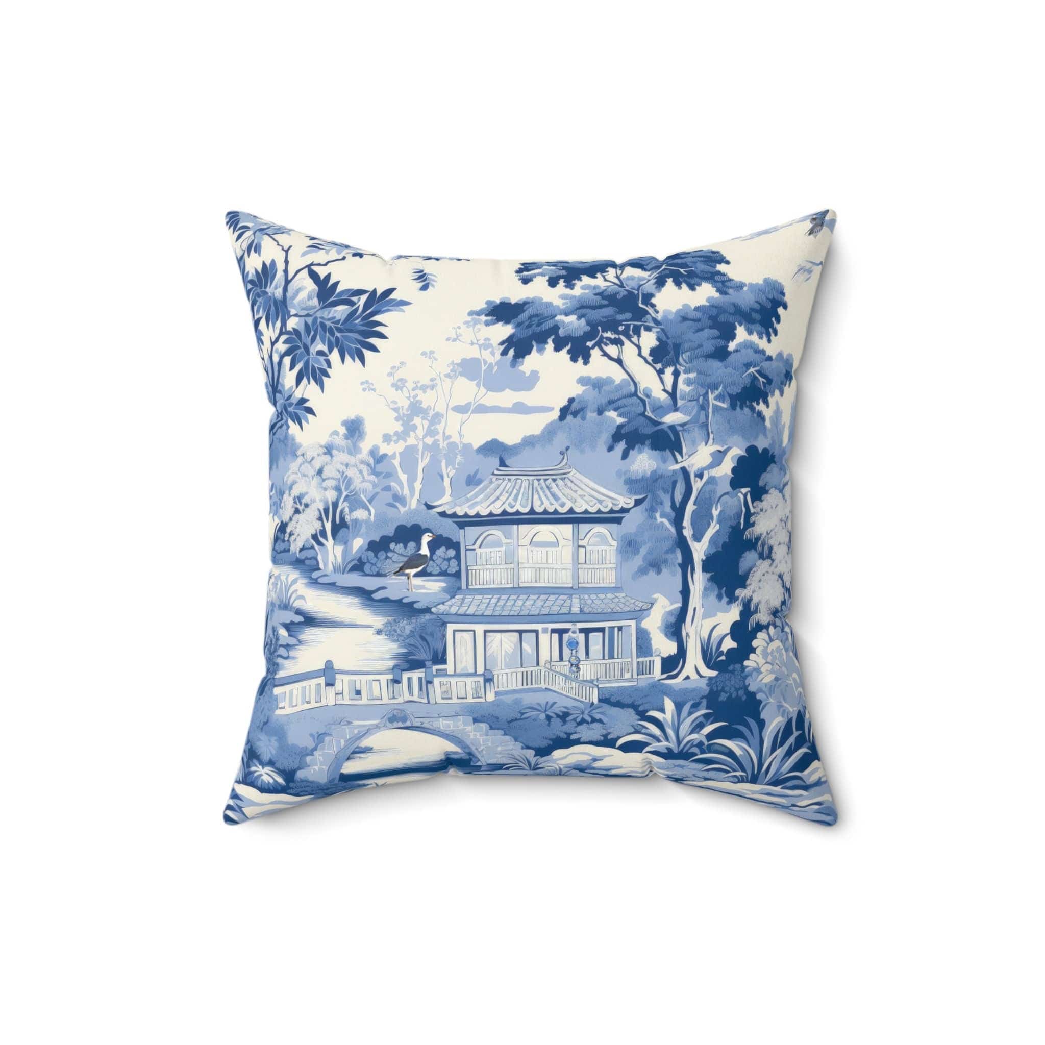 Kate McEnroe New York Chinoiserie Pagoda Floral Throw Pillow, Country Farmhouse Grandmillenial Cushion Covers, Rustic Chic Living Room, Bedroom Decor - 12038823Throw Pillows19813326156271432929