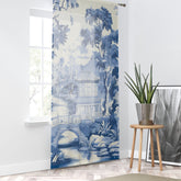 Kate McEnroe New York Chinoiserie Pagoda Floral Window Curtains, Country Farmhouse Grandmillenial Traditional Asian Country Scene Curtain Panels 11208823Window CurtainsW3D - CHI - AI3 - SH3