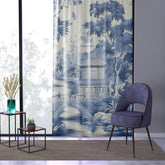 Kate McEnroe New York Chinoiserie Pagoda Floral Window Curtains, Country Farmhouse Grandmillenial Traditional Asian Country Scene Curtain Panels 11208823Window CurtainsW3D - CHI - AI3 - SH3