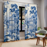 Kate McEnroe New York Chinoiserie Pagoda Floral Window Curtains, Country Farmhouse Grandmillenial Traditional Asian Country Scene Curtain Panels 11208823Window CurtainsW3D - CHI - AI3 - SH3