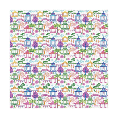 Kate McEnroe New York Chinoiserie Pagoda Garden Tablecloth, Grandmillennial Table LinenTablecloths16809395416013891326