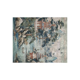 Kate McEnroe New York Chinoiserie Pagoda Landscape Floral Crushed Velvet Blanket, Country Chic Farmhouse Sofa Blanket, Grandmillenial Decor - 122281123Blankets38760621272768168612