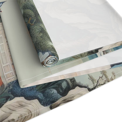 Kate McEnroe New York Chinoiserie Pagoda Landscape Floral Table Runner, Country Chic Farmhouse Table Linen, Wedding Table Decor, Grandmillenial Decor - 121781023Table Runners23568742160672355827