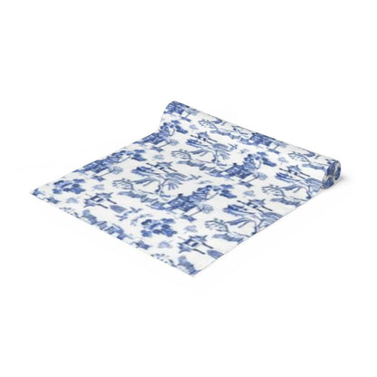 Kate McEnroe New York Chinoiserie Pagoda Landscape Table RunnerTable Runners19239983615865850417