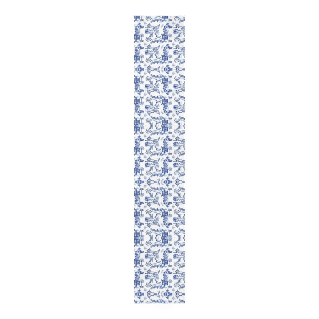 Kate McEnroe New York Chinoiserie Pagoda Landscape Table RunnerTable Runners19239983615865850417