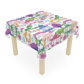 Kate McEnroe New York Chinoiserie Pagoda Lantern Tablecloth, Colorful Asian Garden Dining LinenTablecloths58968450183641545979