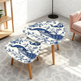 Kate McEnroe New York Chinoiserie Peacock Accent Tables, Blue and White Floral Decor, Elegant Nesting Coffee TablesNesting Tables2H0XVxzzG2