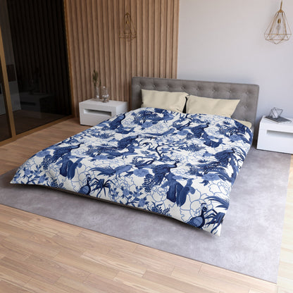 Kate McEnroe New York Chinoiserie Peacock Duvet Cover, Blue Floral Bedding, Elegant Bedroom Decor, Asian BeddingDuvet Covers15424071287477165137