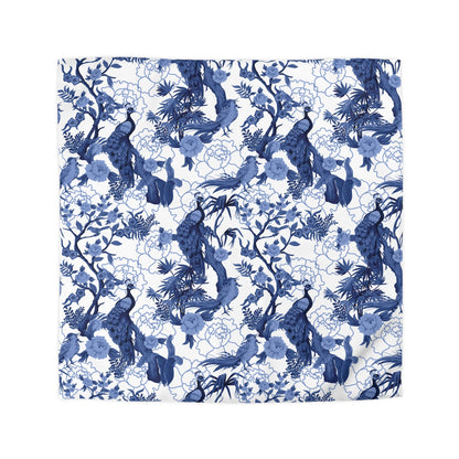Kate McEnroe New York Chinoiserie Peacock Duvet Cover, Blue Floral Bedding, Elegant Bedroom Decor, Asian BeddingDuvet Covers22162825572702343687