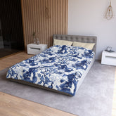 Kate McEnroe New York Chinoiserie Peacock Duvet Cover, Blue Floral Bedding, Elegant Bedroom Decor, Asian BeddingDuvet Covers28217629669487704117