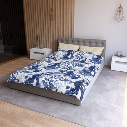 Kate McEnroe New York Chinoiserie Peacock Duvet Cover, Blue Floral Bedding, Elegant Bedroom Decor, Asian BeddingDuvet Covers29822016066524812772