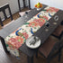 Kate McEnroe New York Chinoiserie Peacock Table Runner, Peach, Cream Floral, Elegant Dining DecorTable Runners32688448602041113197